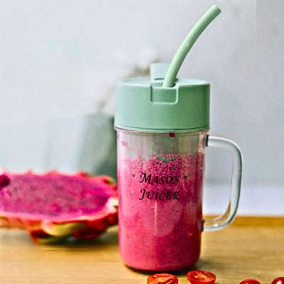 Trending portable USB charged Juicer mug with straw