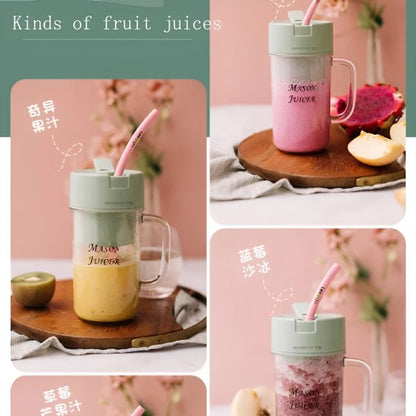 Trending portable USB charged Juicer mug with straw